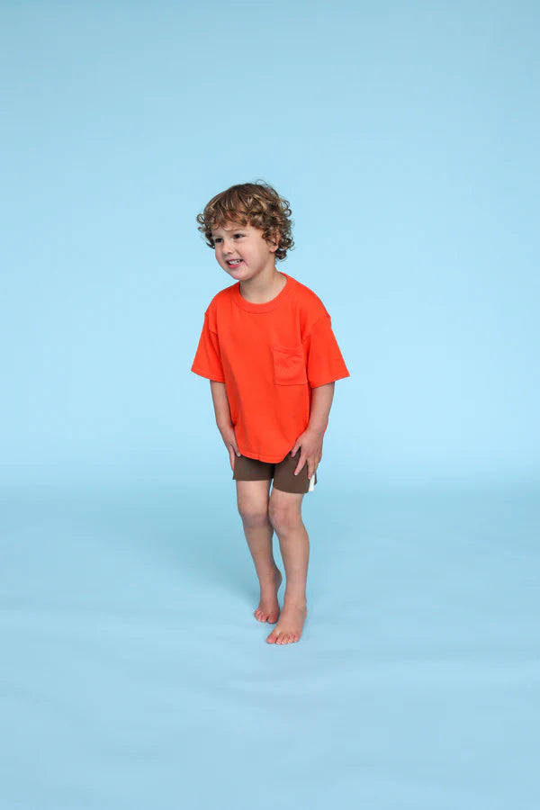 *Last Size* Grown - Knitted Pocket Tee Rosso - size 3yr