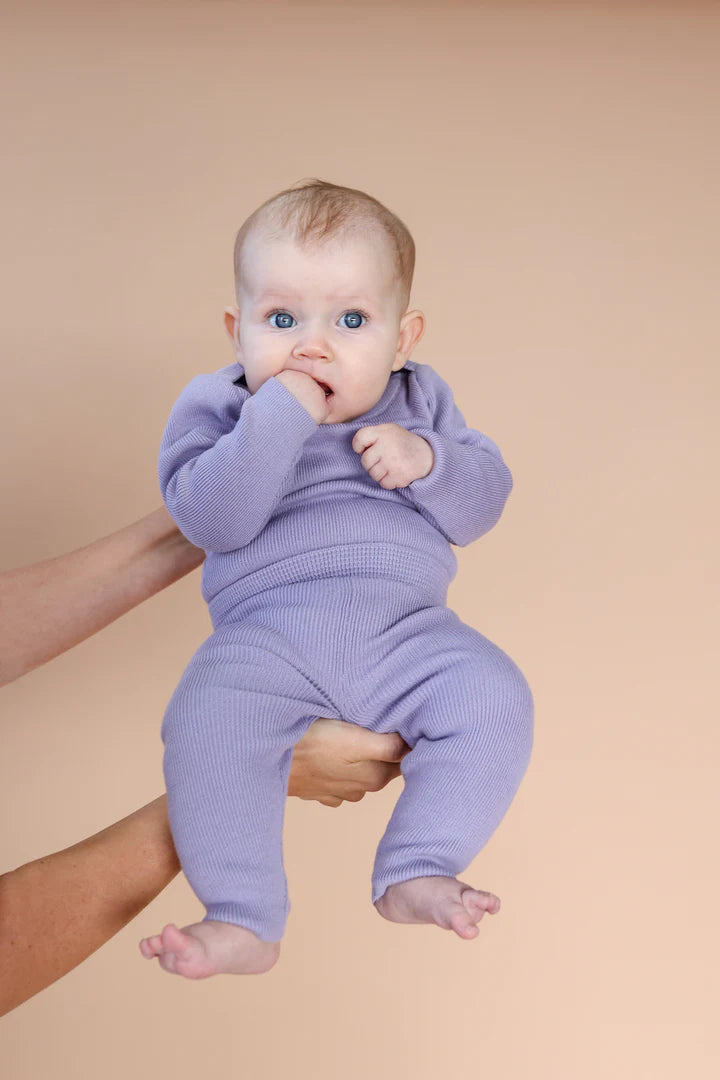 Grown - Organic Ribbed Essential Bodysuit - Iris