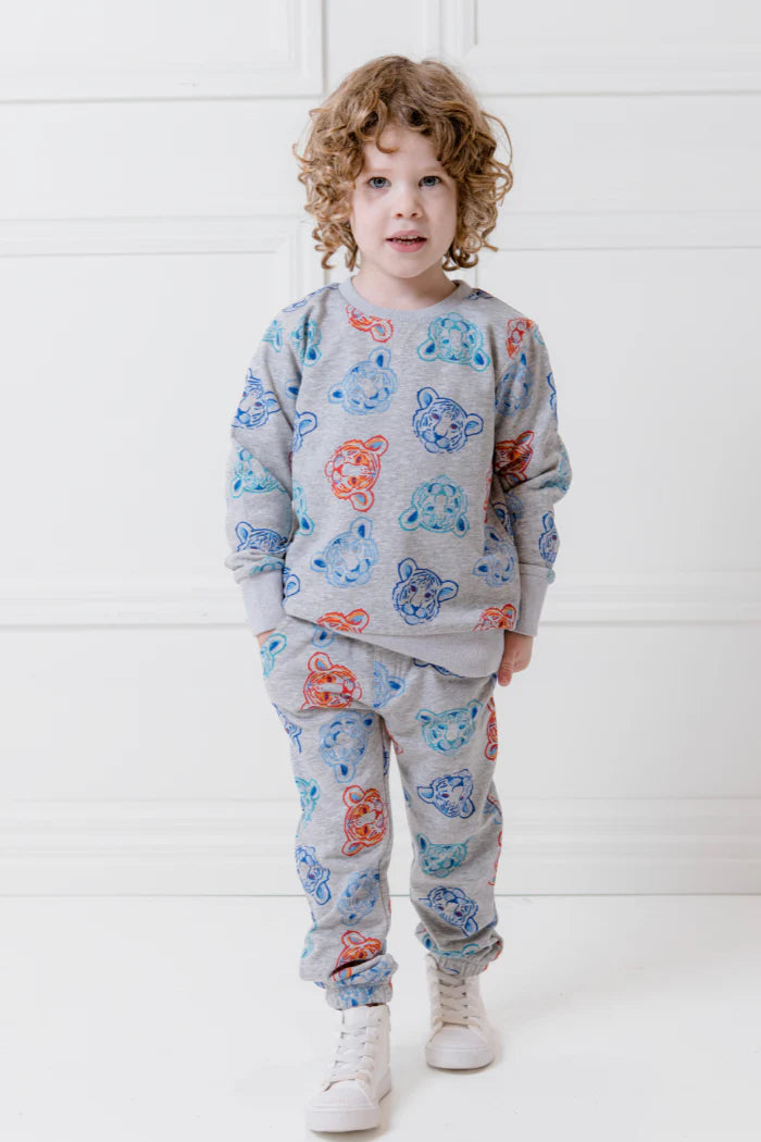 Milky Tiger Fleece Track Pant