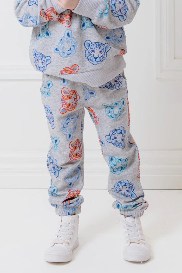 Milky Tiger Fleece Track Pant