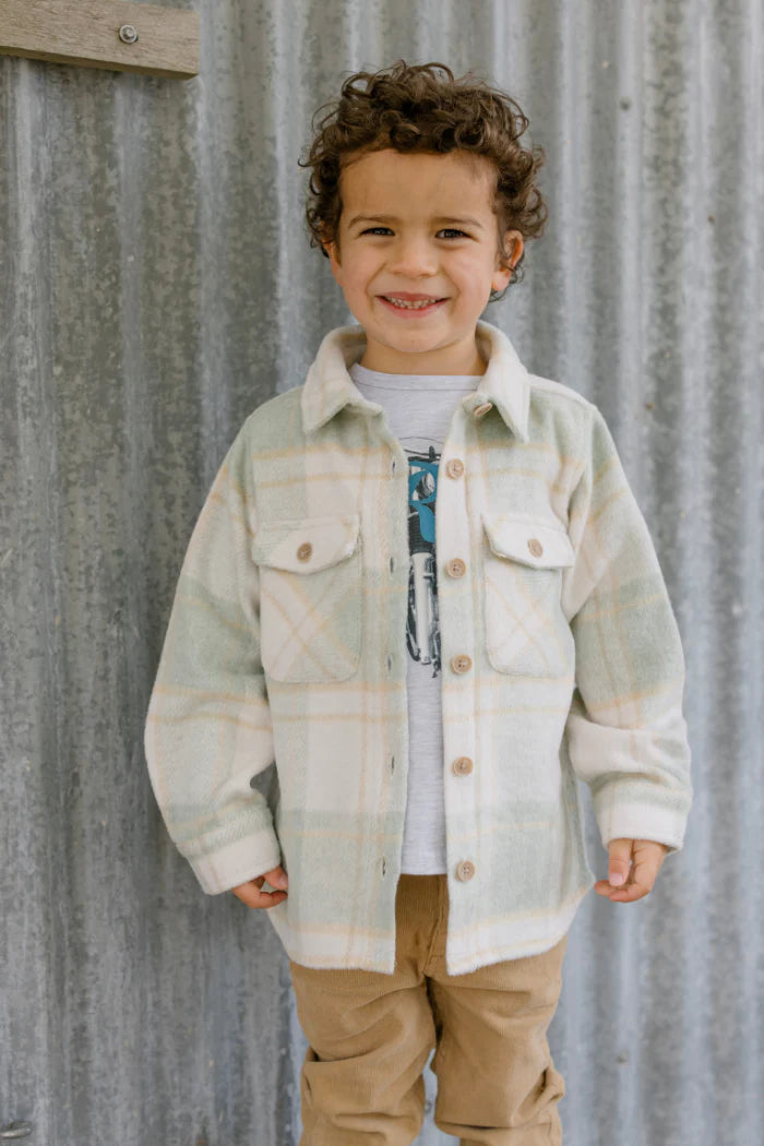 Milky Green Check Overshirt