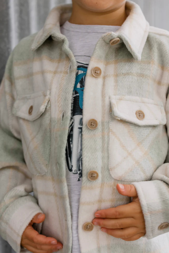 Milky Green Check Overshirt