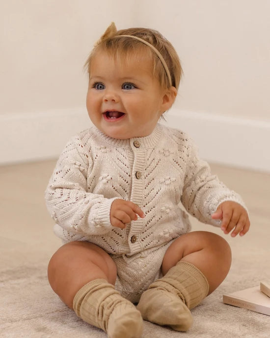 Quincy Mae Knit Cardigan - Heathered Oatmeal