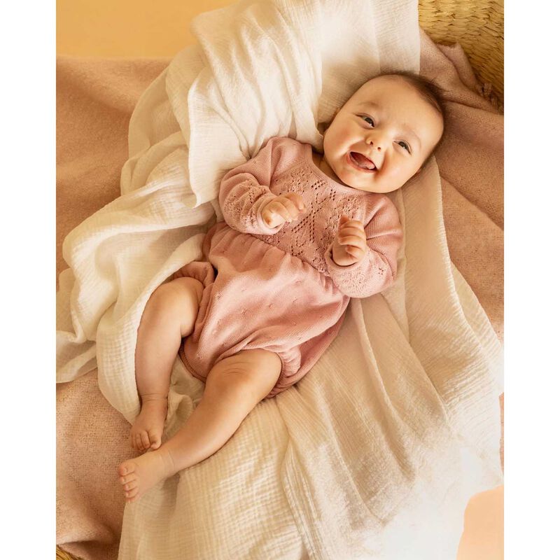 Bebe Fern Organic Pointelle Knitted Bodysuit