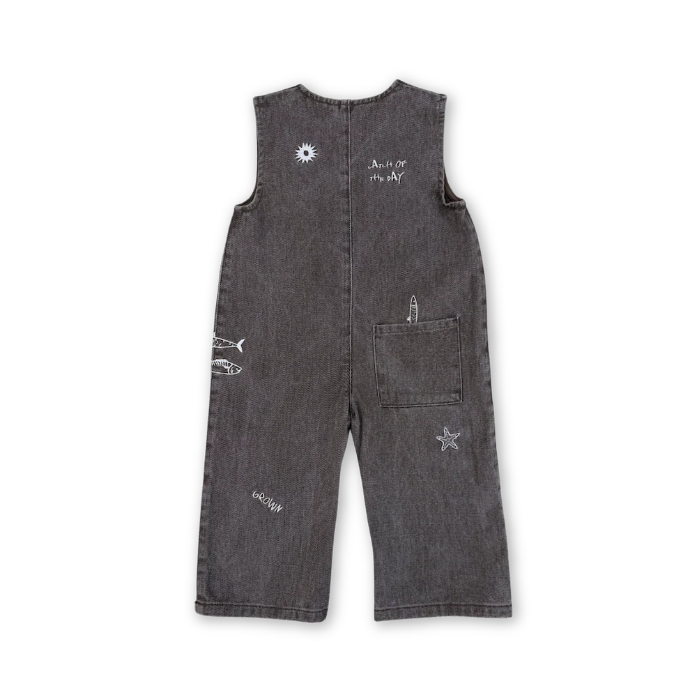 Grown Fishy Business Denim Jumpsuit - Ash