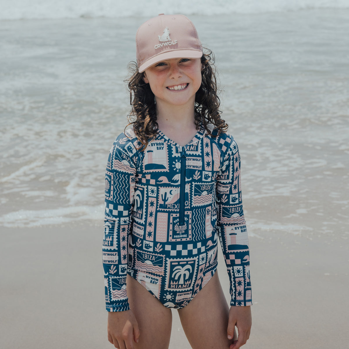 Crywolf - Long Sleeve Swimsuit - Blush Postcards