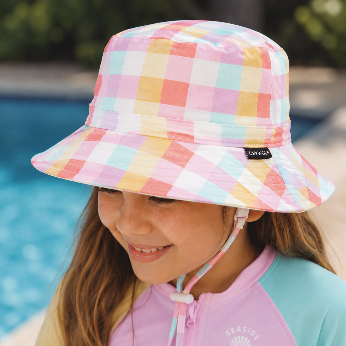 Crywolf Swim Bucket Hat - Pop Gingham