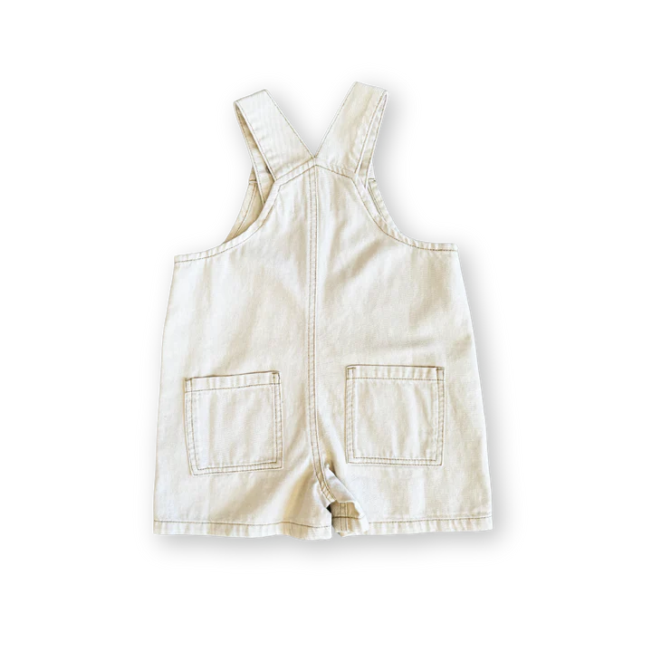 Grown - Everyday Twill Short Overalls - Milk