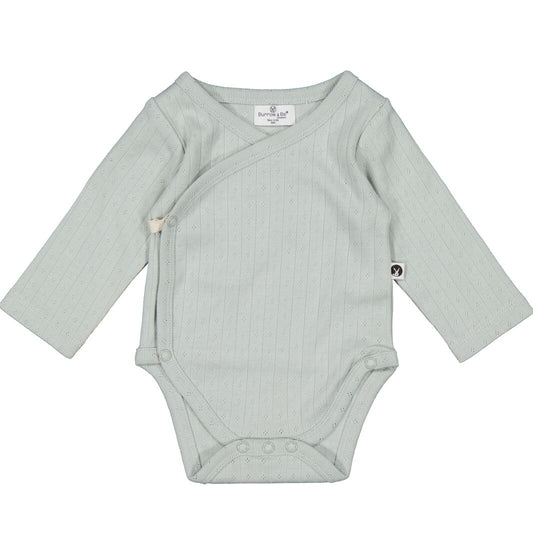Burrow & Be Haze Pointelle Long Sleeve Kimono Bodysuit