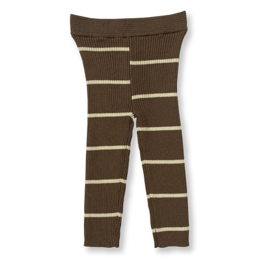 Grown - Asymmetrical Stripe Leggings- Clay