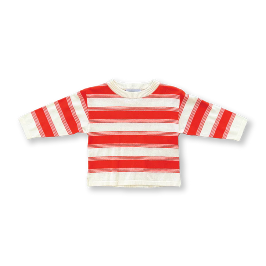 Grown - Organic Stripe Long Sleeve Tee -  Tomato