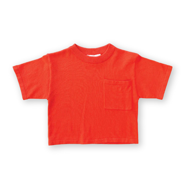 *Last Size* Grown - Knitted Pocket Tee Rosso - size 3yr