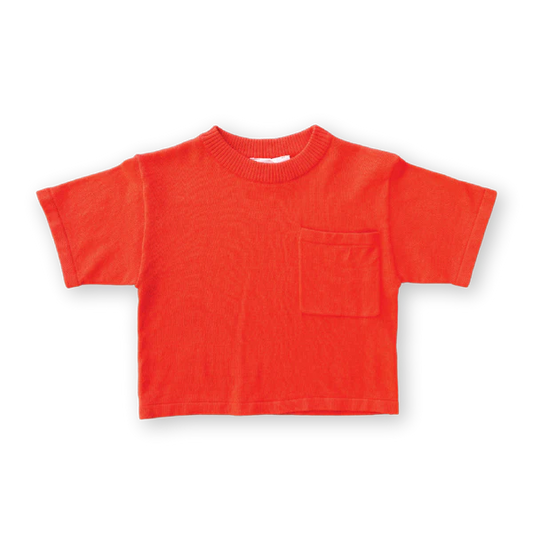 *Last Size* Grown - Knitted Pocket Tee Rosso - size 3yr