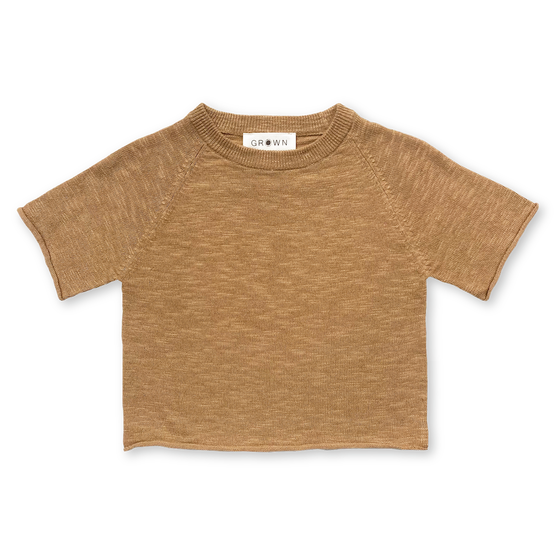 Grown Knitted Linen Raglan Tee - Cedar