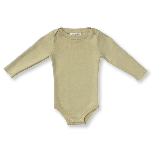 Grown - Organic Ribbed Essential Bodysuit - Pistachio