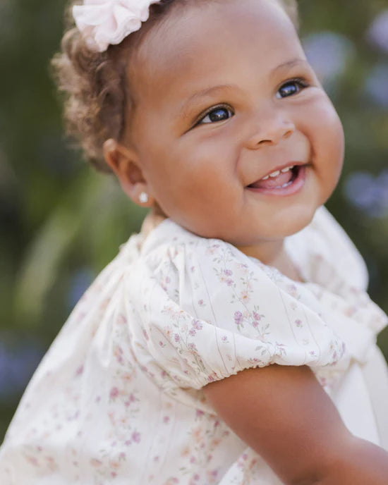 Noralee - Lyla Romper Floral Stripe Ivory