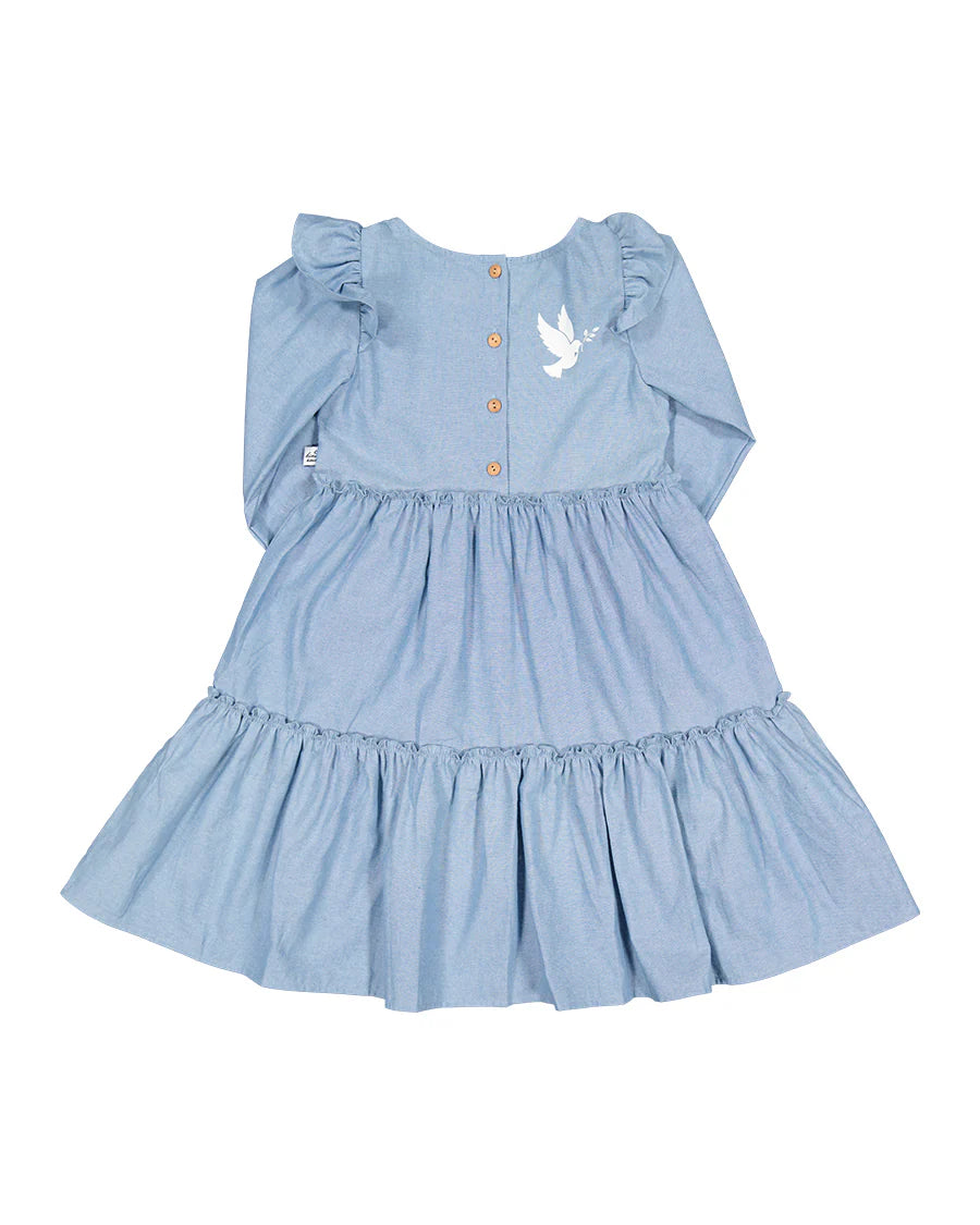 Kissed - Ruffle Chambray Dress