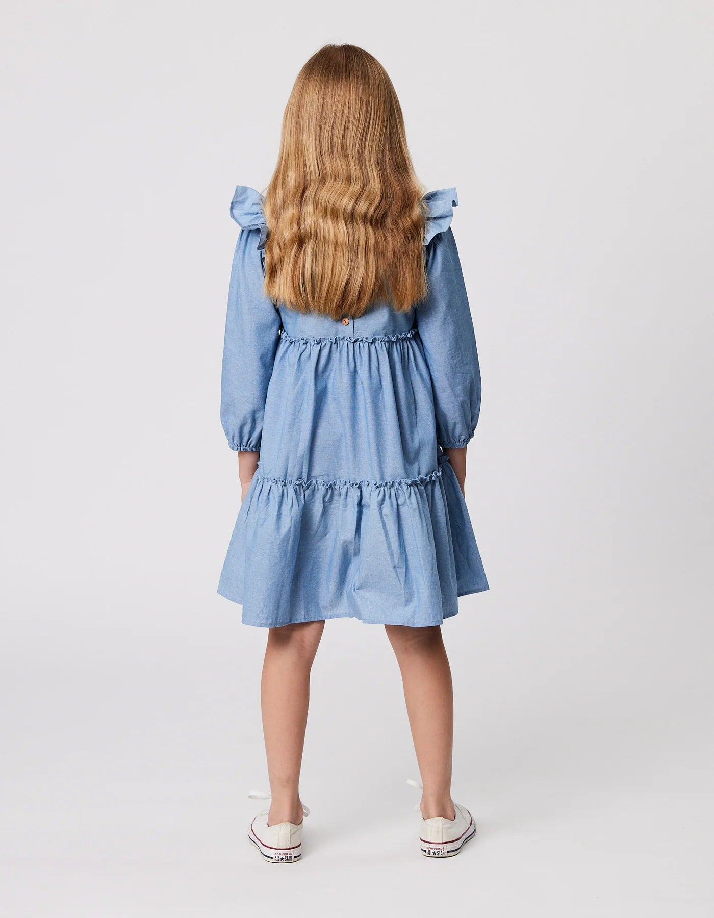 Kissed - Ruffle Chambray Dress