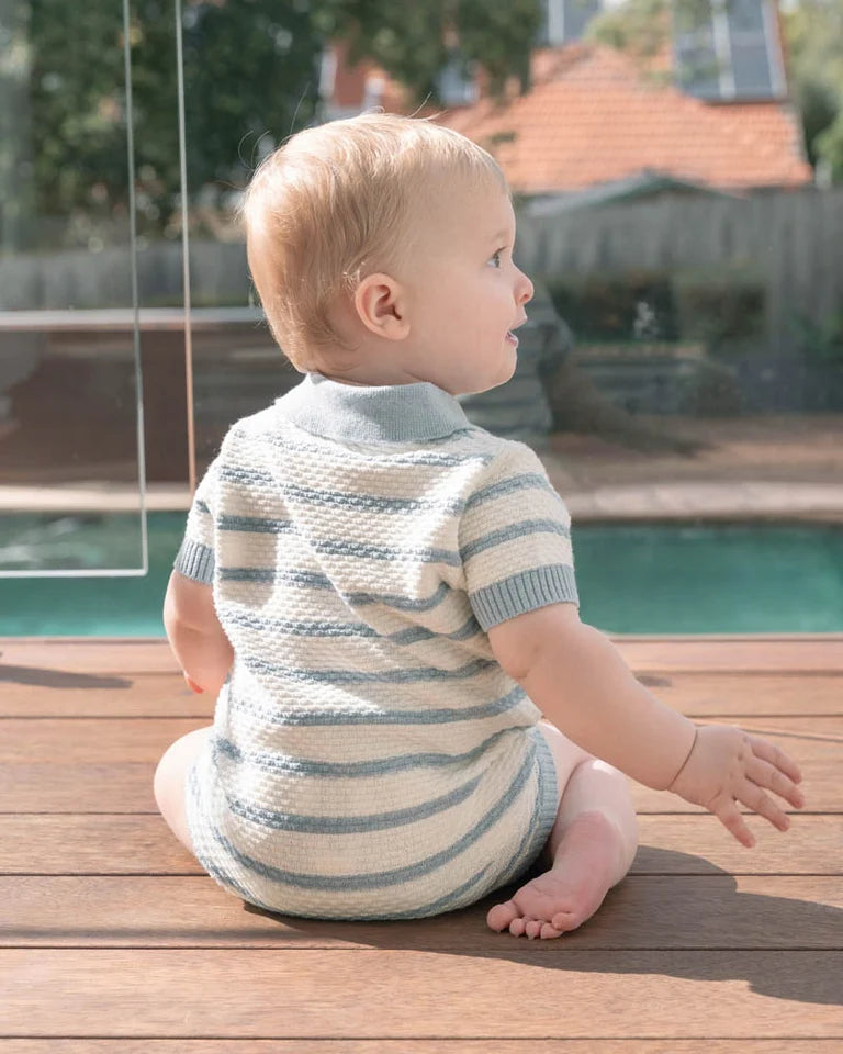 Bebe Brady Organic Knitted Polo Romper