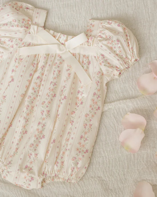 Noralee - Lyla Romper Floral Stripe Ivory