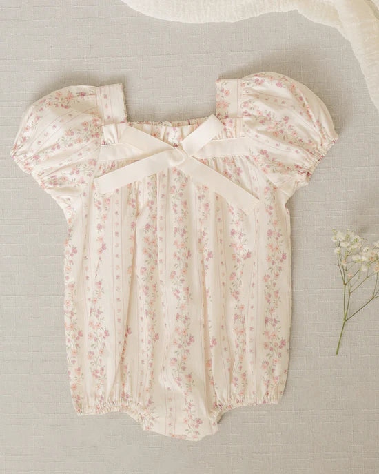 Noralee - Lyla Romper Floral Stripe Ivory