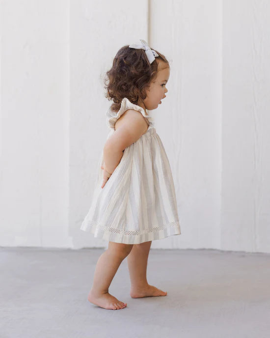 *Last Size* Quincy Mae - Ruffled Tank Dress - Sky Stripe - 18-24mth