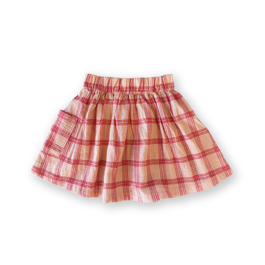 Grown - Tomato Cotton Check Skirt