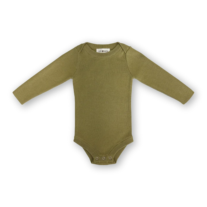 Grown - Organic Ribbed Essential Bodysuit - Sage