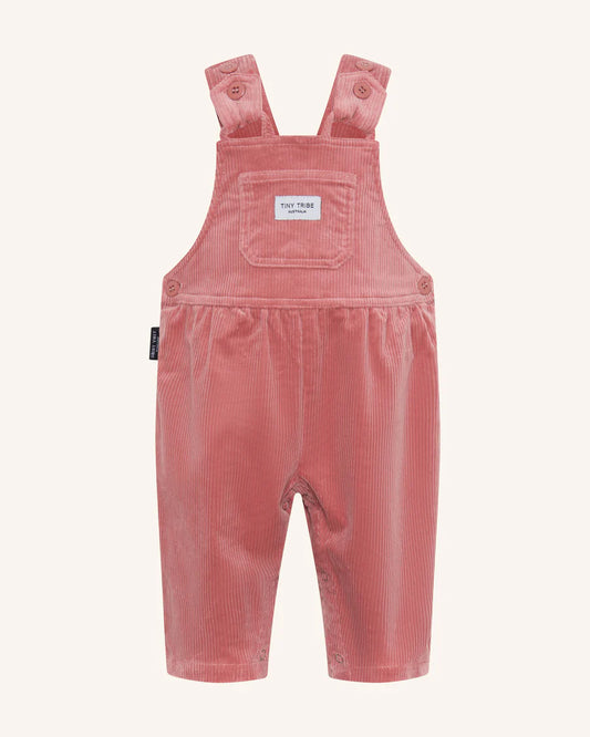 Tiny Tribe Corduroy Dungaree Set - Dusty Pink