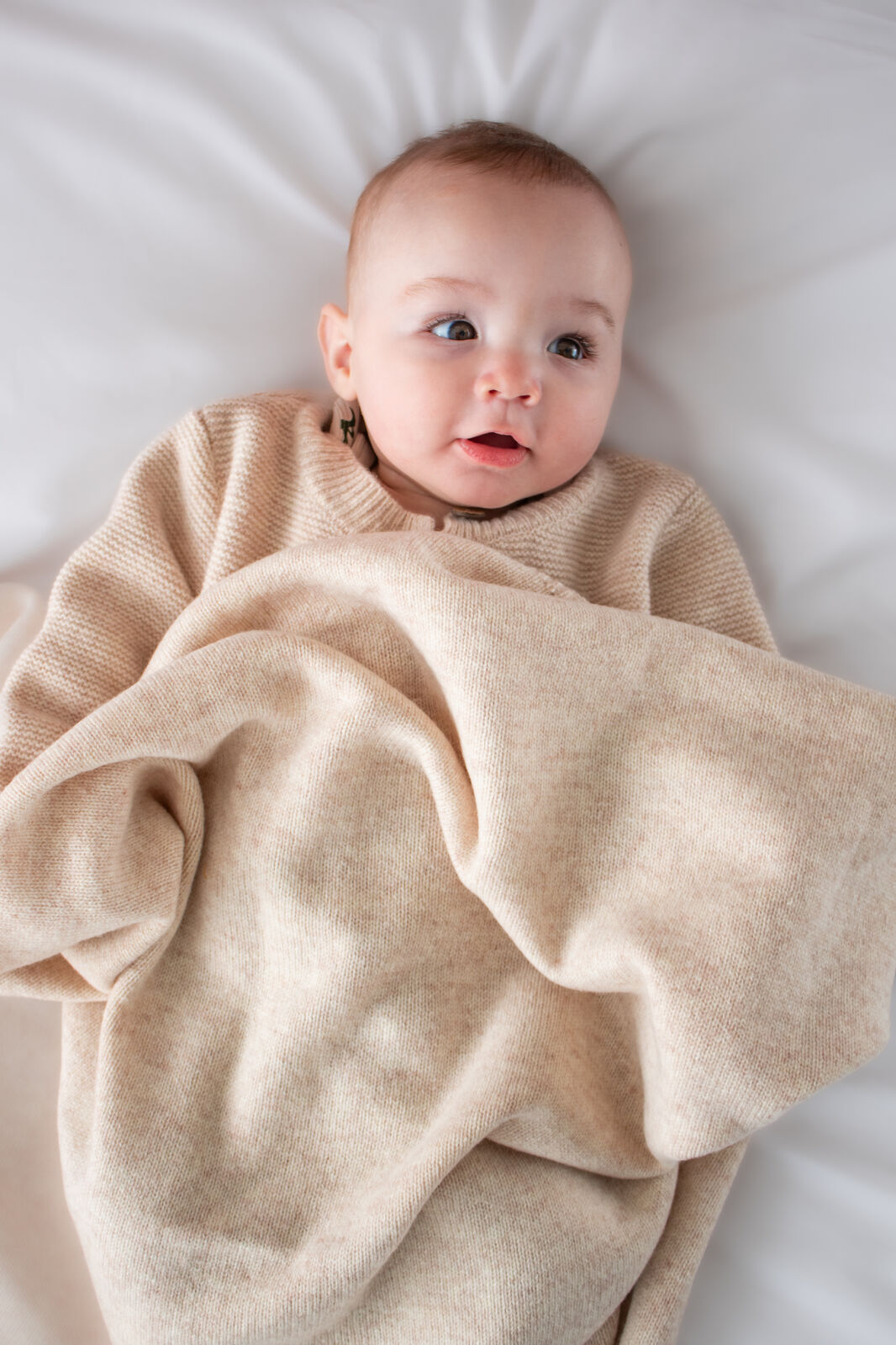 Burrow & Be 100% Wool Knit Baby Blanket - Ecru