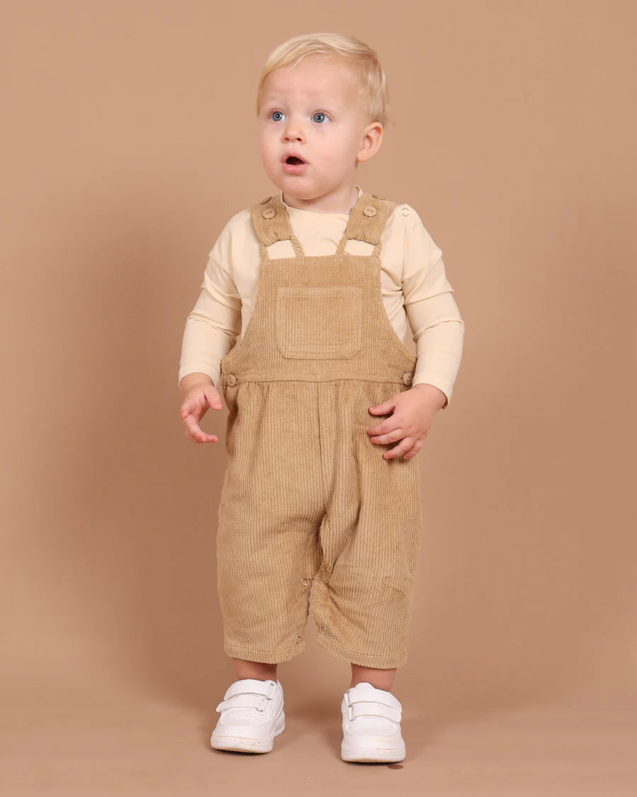 Tiny Tribe Corduroy Dungaree Set - Brown