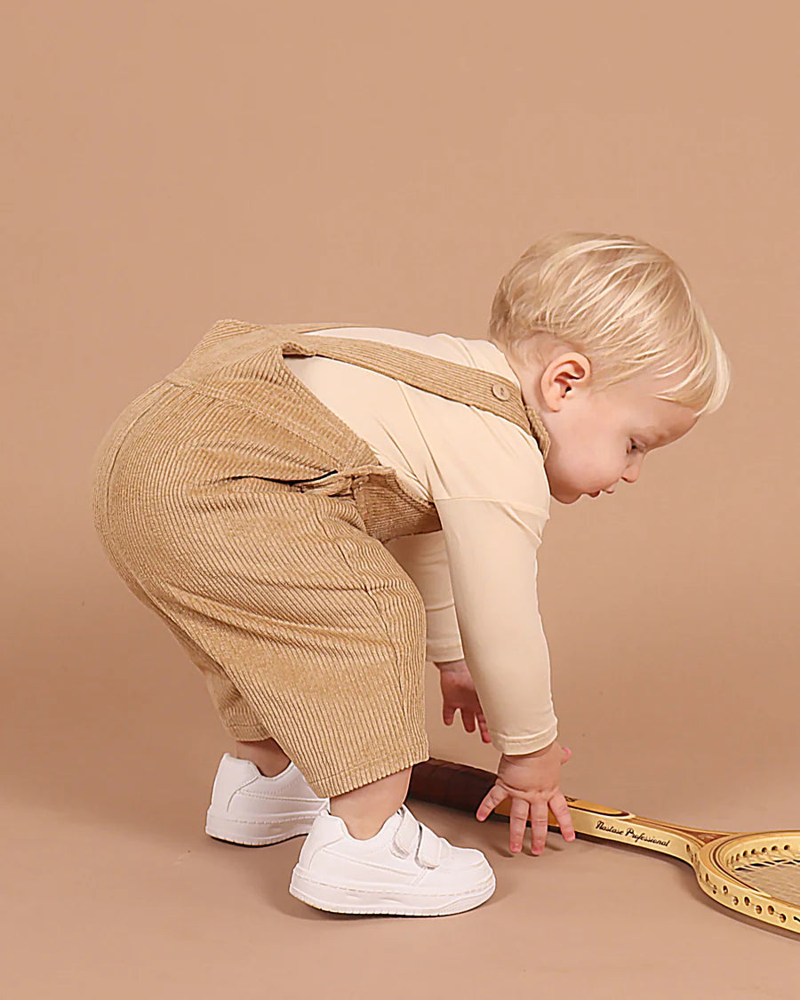 Tiny Tribe Corduroy Dungaree Set - Brown