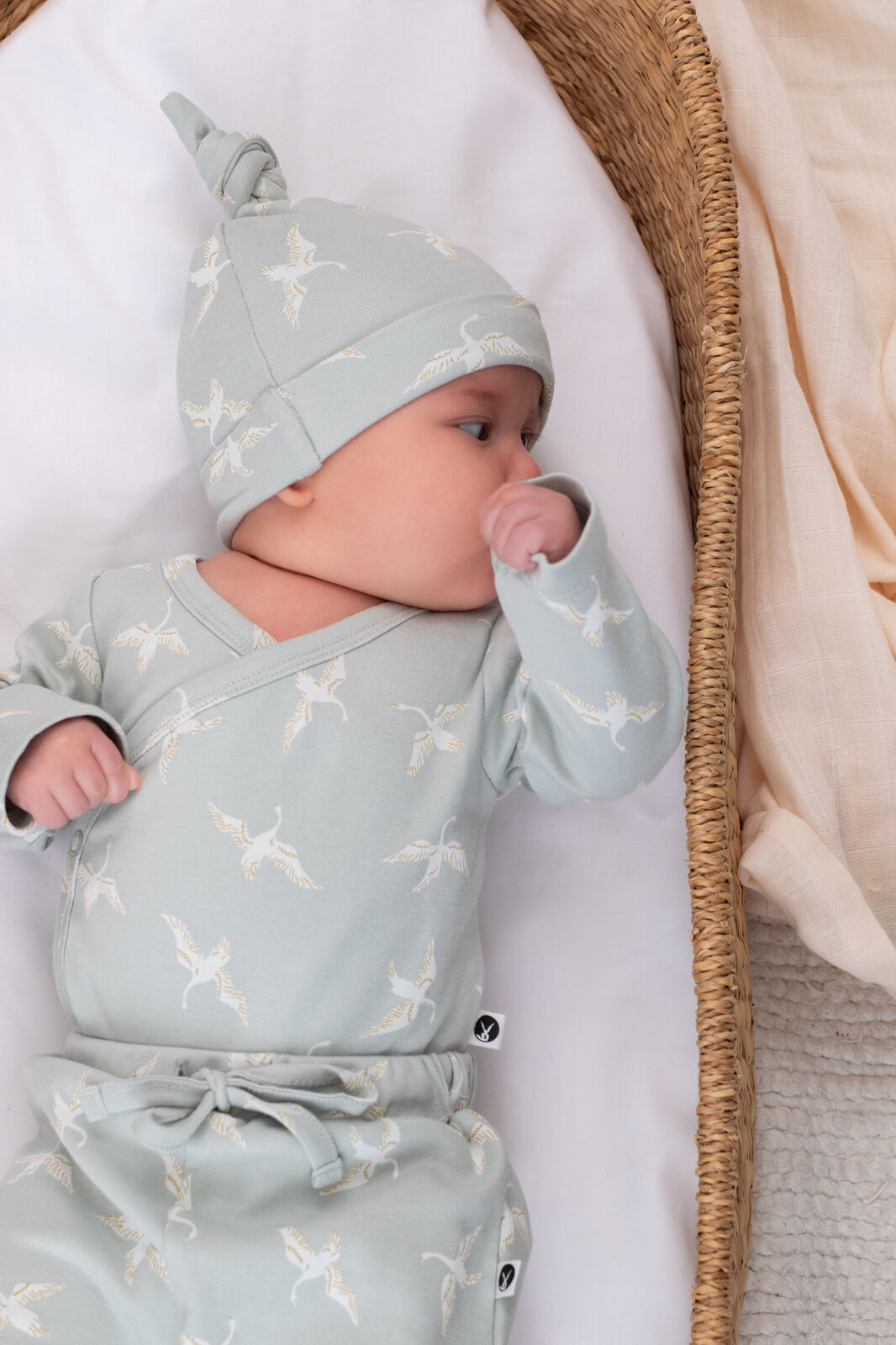 Burrow & Be Swan Flight LS Kimono Bodysuit