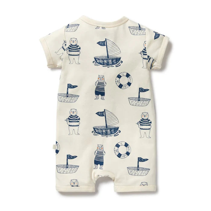 Wilson & Frenchy - Nautical Bear Organic Boyleg Zipsuit