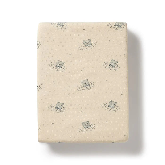 Wilson & Frenchy Organic Pointelle Cot Sheet - Little Bear
