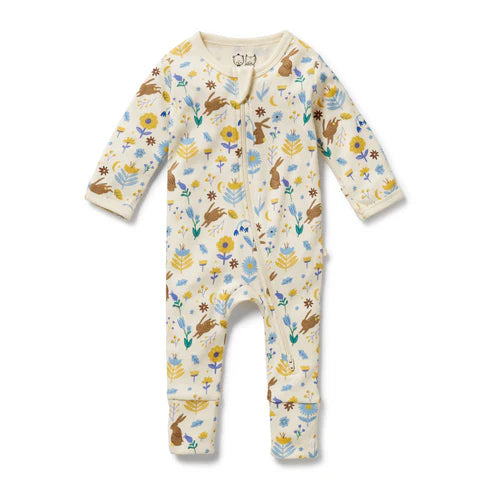 Wilson & Frenchy Daisy Mae Organic Zipsuit with Feet