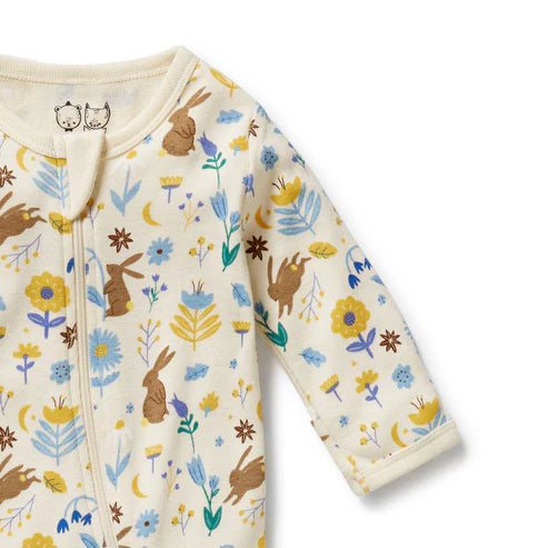 Wilson & Frenchy Daisy Mae Organic Zipsuit with Feet