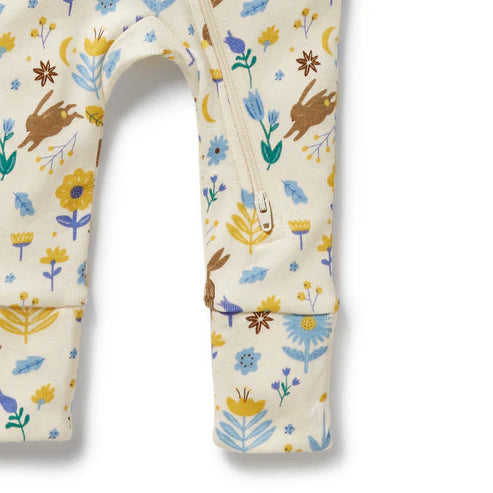 Wilson & Frenchy Daisy Mae Organic Zipsuit with Feet