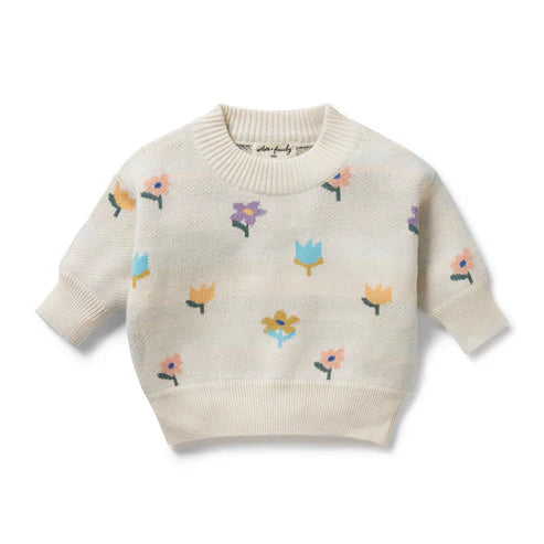 Wilson & Frenchy - Flower Pop Organic Knitted Jacquard Jumper
