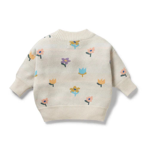 Wilson & Frenchy - Flower Pop Organic Knitted Jacquard Jumper