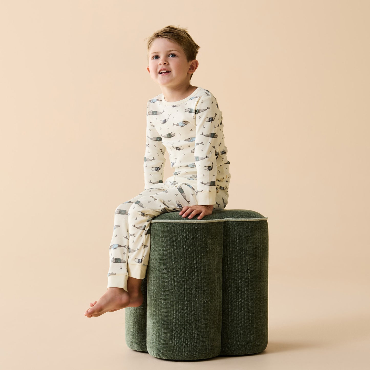 Wilson & Frenchy Organic Long Sleeved Pyjamas - Woolly Whales