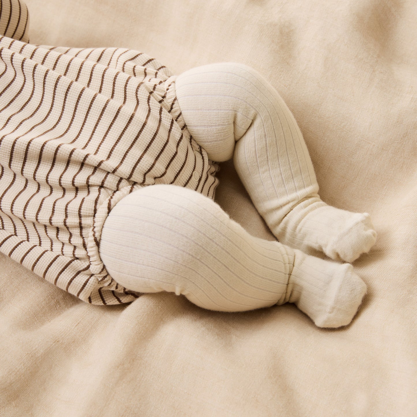 Wilson & Frenchy Organic Waffle Bodysuit - Nutmeg Stripe