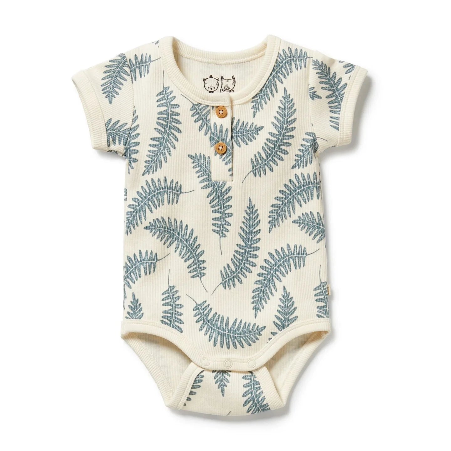 Wilson & Frenchy Organic Henley Bodysuit - Little Fronds