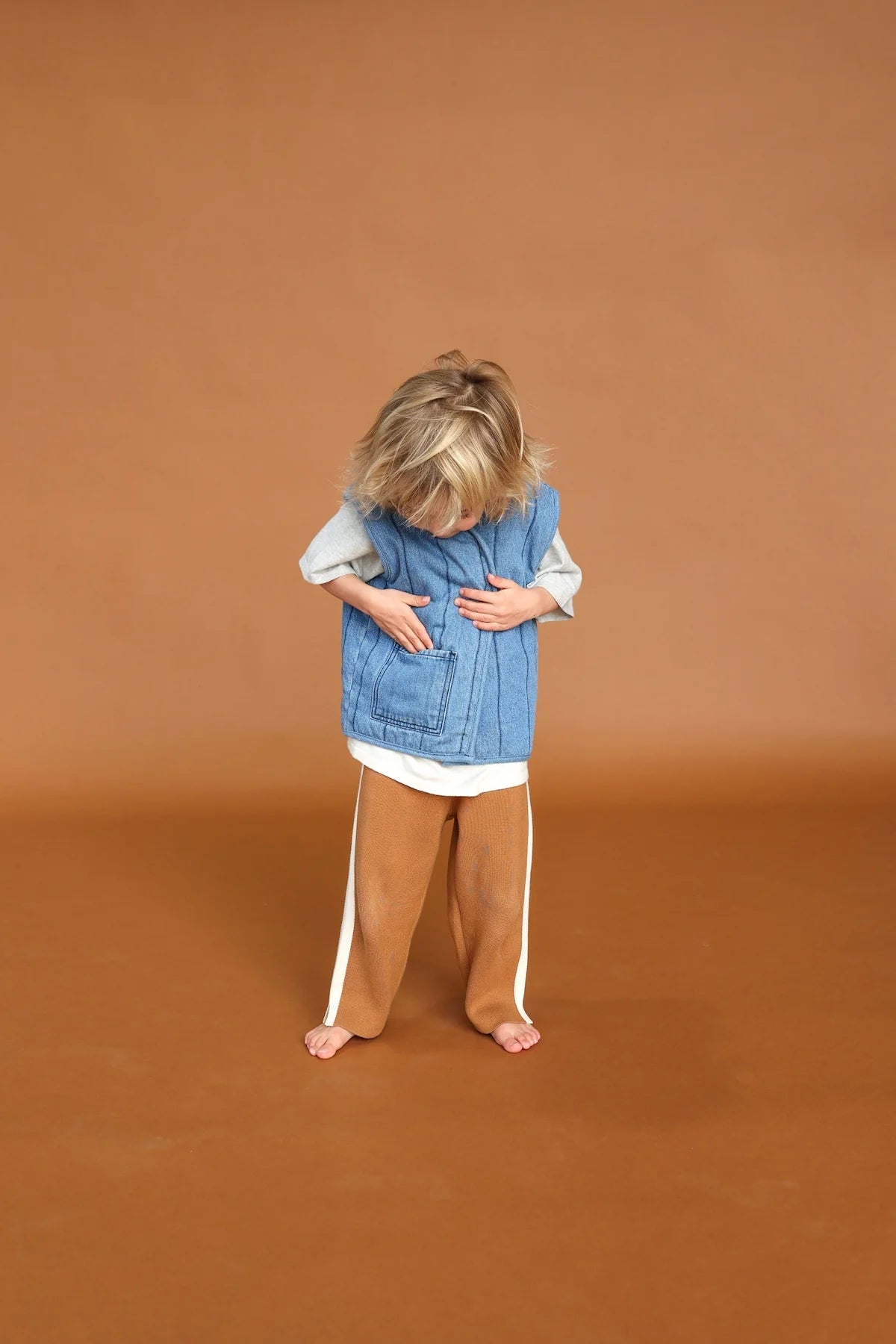 Grown Reversible Quilt Vest - Denim & Paint