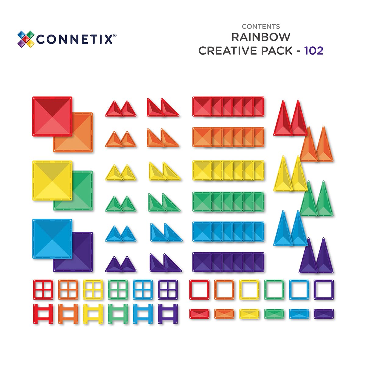 Connetix - Rainbow Creative Pack - 102 pc
