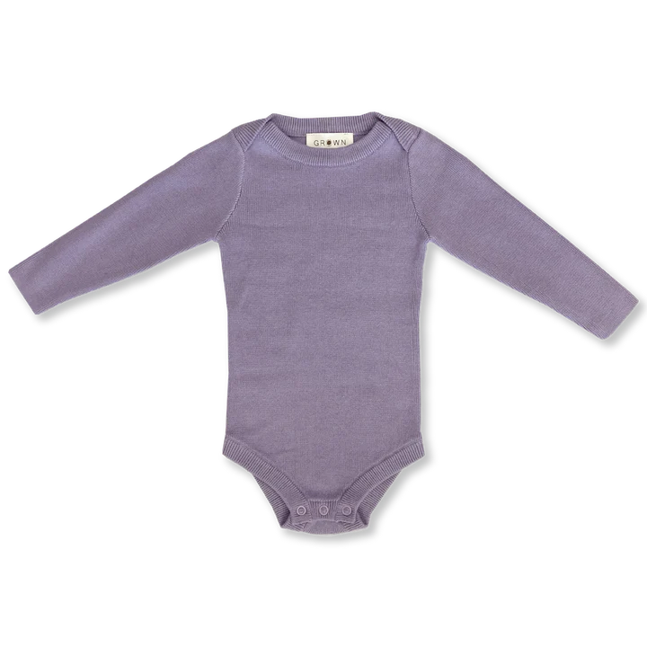 Grown - Organic Ribbed Essential Bodysuit - Iris