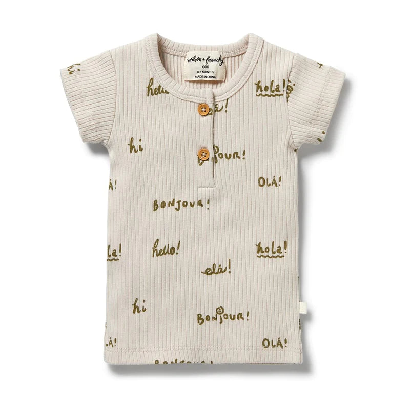 Wilson & Frenchy Organic Rib - Henley Tee - Bonjour - 0-3mth