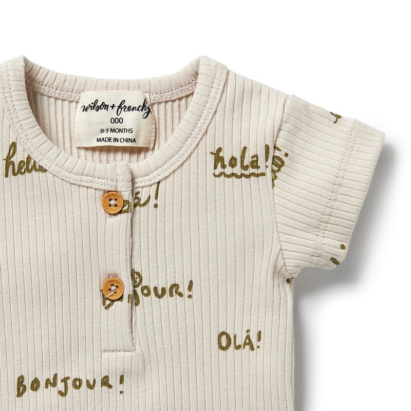 Wilson & Frenchy Organic Rib - Henley Tee - Bonjour - 0-3mth