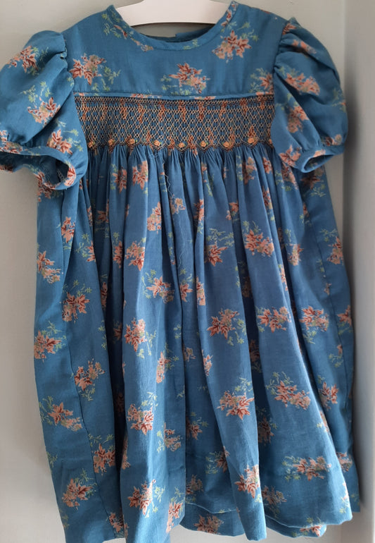 Blue Goose Handsmocked Dress - Marigold