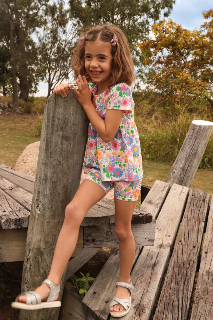 Milky Sunshine Floral Bike Short